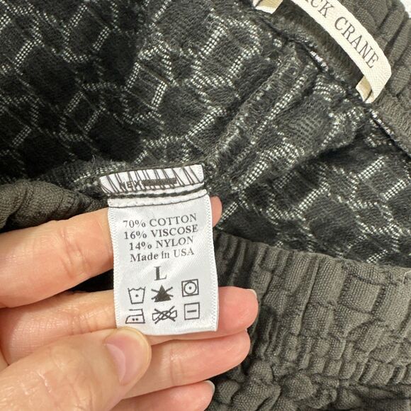 Black Crane Quilted Wide Balloon Pants Sumi Black Womens Size L Lounge Comfort - Picture 10 of 14